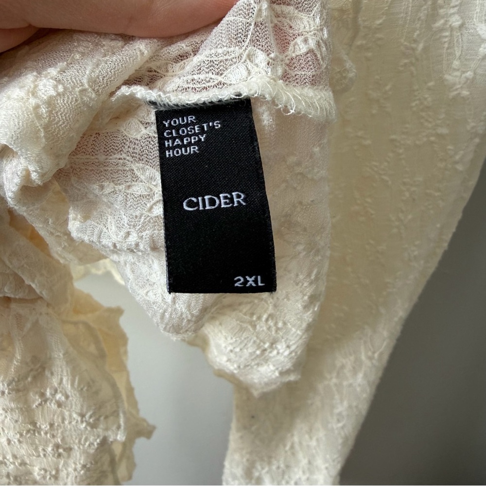 Cider Cream Lace Wrap Crop Top with Bell Sleeves - Picture 6 of 13